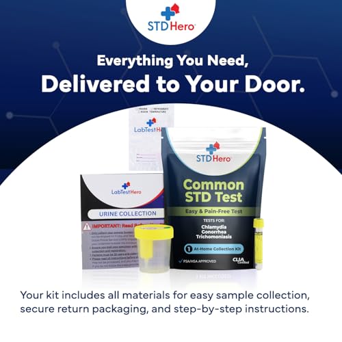 STD Hero At-Home Common STD Test Kit for Women and Men - Test for the Top Four STD's - Includes MGen - Private At-Home Col...