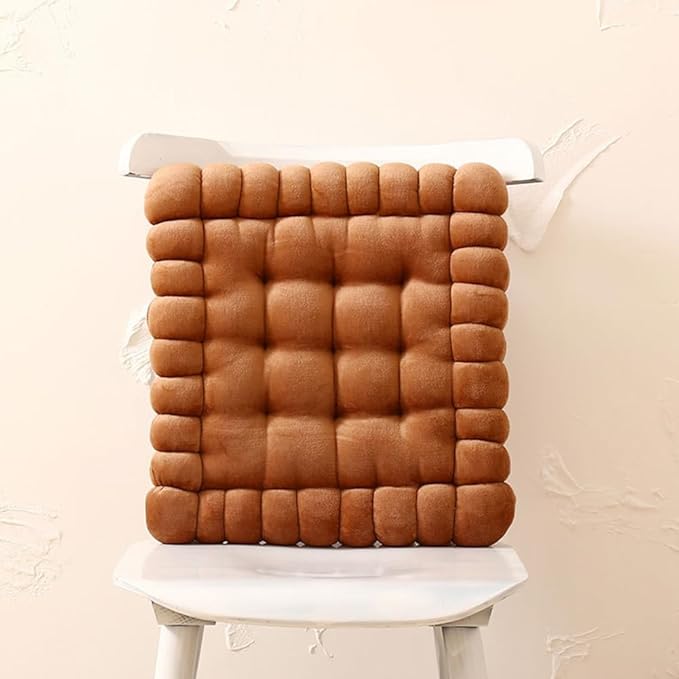 vctops Velvet Chair Pad Seat Cushion Solid Color Square Seat Pad Indoor Floor Cushion Super Soft Warm Chair Cushion Pad for Home Kitchen Dining Room Office (Brown,16"x16")