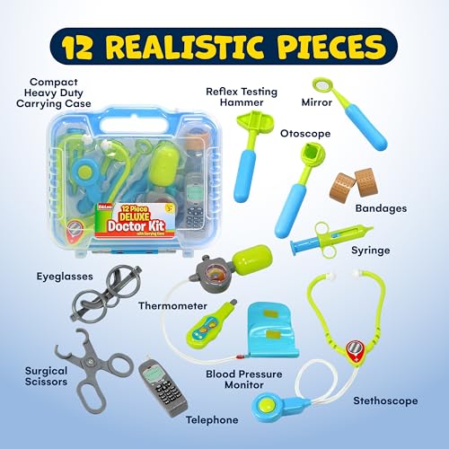 Kidzlane Doctor Kit for Kids - Kids Doctor Playset with Electronic Stethoscope - Kid Doctor Play Set - Pretend Play Doctor...