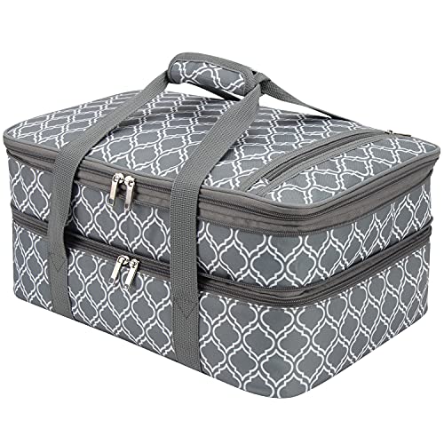 Insulated Casserole Carrier Bag - Portable Thermal Food Tote Carrying Case Bag for 9x13/11x15 Inch Pans - Keep Hot/Cold 4+...