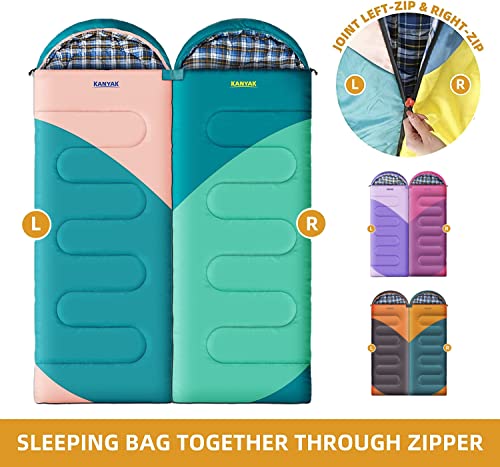 Camping Sleeping Bag, 32℉ Sleeping Bags for Adults Kids Teens Cold Weather Warm Sleeping Bag Winter for 3-4 Season Campin...