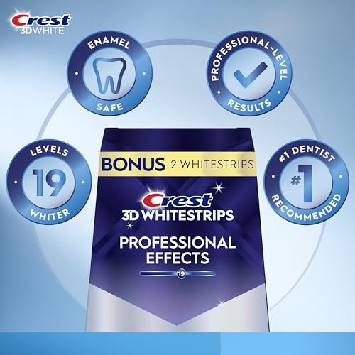 Crest 3D Whitestrips Professional Effects – Teeth Whitening Kit, 22 Treatments (20 + 2 Bonus), Each with 1 Upper/1Lower, 4...