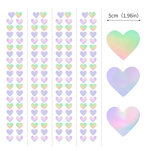 Panduola Iridescent Disco-Holographic Heart Garland - 52Ft Wedding Hanging Decoration Neon Streamers Banner, Perfect for B...