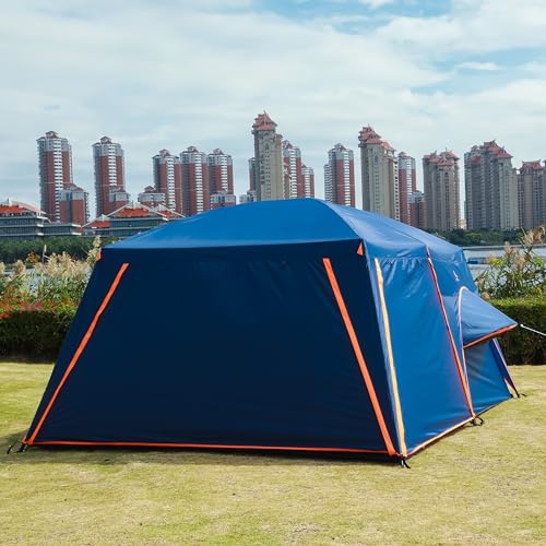 KTT Extra Large Tent 6-10-12-14 Person(Style-B),Family Cabin Tents,2 Rooms,3 Doors and 3 Windows with Mesh,Straight Wall,W...
