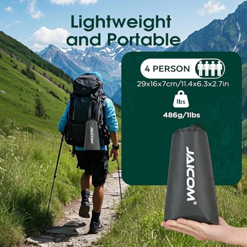 JAICOM Tent Footprint - Waterproof Camping Tarp, 1-6 Person Tent Floor Saver, PU 3000mm Small Tarp for Hiking, Backpackin...