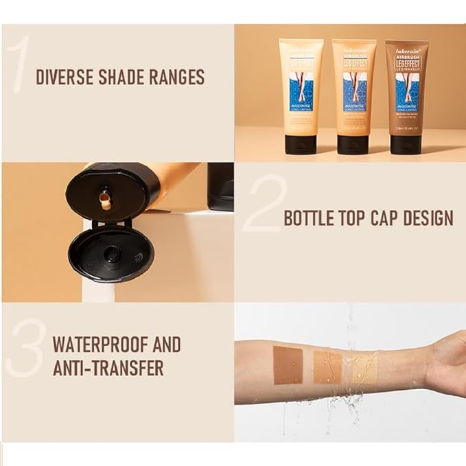 Leg Makeup Waterproof No Transfer,Leg and Body Scar Cover Up,Tattoo Cover Up Makeup Waterproof,Long Last Body Foundation (3# Bronze, 4 FL OZ)