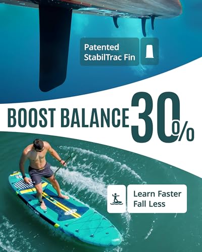ZLX 11'6" Extra Wide Inflatable Stand Up Paddle Board SUP, Stable Non-Slip Deck Pad, Unique Fin System and Premium iSUP Ac...
