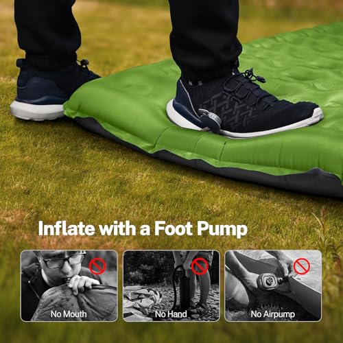 OGERY Sleeping Pad for Camping, 6" Extra-Thick Reinforced Camping Sleeping Pad with Pillows & Built-in Foot Pump, Ultralig...