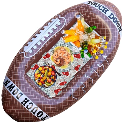 GIFTEXPRESS 1PC Inflatable Football Beverage Cooler for Football Party Decoration, Floating Ice Serving Bar for Sports Par...