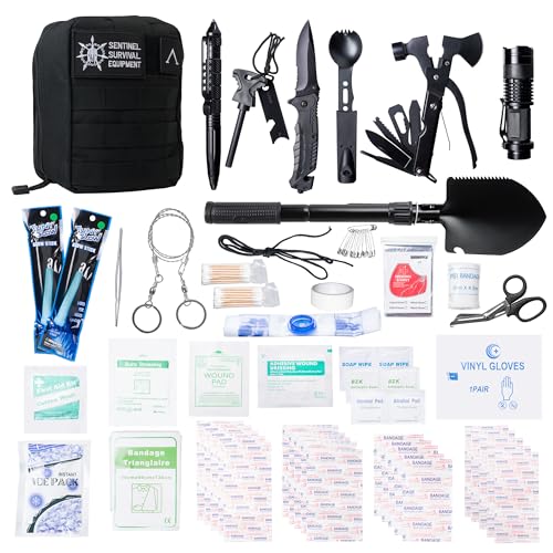 320-Piece Survival Kit | Emergency Gear for Camping, Hiking & Disaster Preparedness | Essential Roadside Emergency Kit | M...