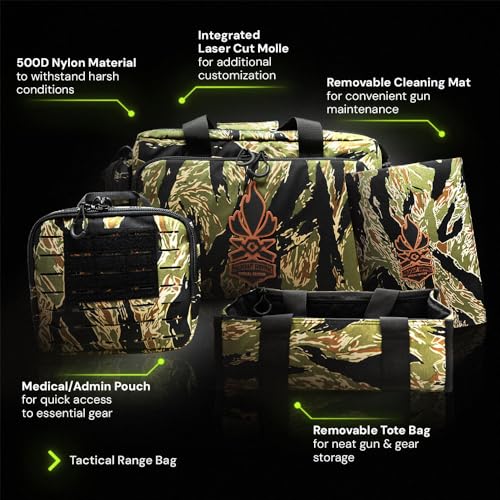 GRITR & Fieldcraft Survival Tactical Range Bag for Handguns and Ammunition | Shoulder Duty Military Style Duffle Bag for S...