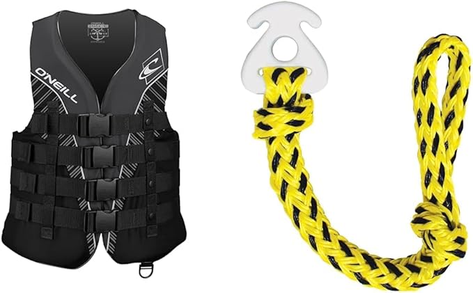 O'Neill Men's Life Vest (4XL) and Airhead Tube Tow Rope Kwik-Connect