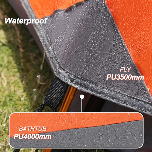camppal 1 Person Tent for Camping Hiking Mountain Hunting Backpacking Tents 4 Season Resistance to Windproof Rainproof and...