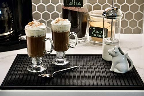 Highball & Chaser Premium Bar Mat 18in x 12in 1cm Thick Durable and Stylish Service Bar Mat for Spills, Coffee, Bars, Rest...