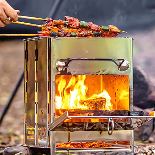 XINNIKESI Camping Cookware, Folding Wind-Proof Wood Burnings Stove Portable Camp Stove Furnaces Backpacking Stove Picnics ...