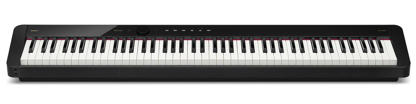 Casio Privia Px-S5000 Digital Piano - Black Bundle With Adjustable Stand, Bench, Headphones, Piano Book, Online Piano Lessons, I
