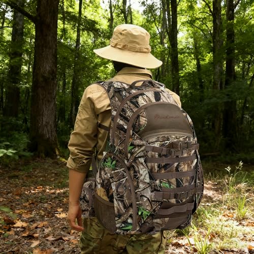 OUUTMEE Hunting Backpack with Waterproof Rain Cover, 35L Hunting Backpacks for Men, Durable Large Capacity Hunting Day Pac...