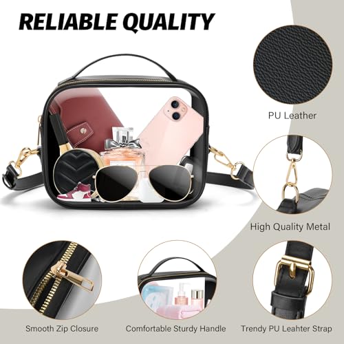 KETIEE Clear Crossbody Bag, Stadium Approved Clear Purse Bag for Concerts Sports Events Festivals