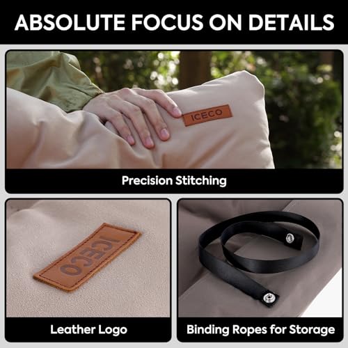 ICECO Flannel Chair Cushion Camping Chair (only Cushion not Include Chair), Portable with Storage Bag