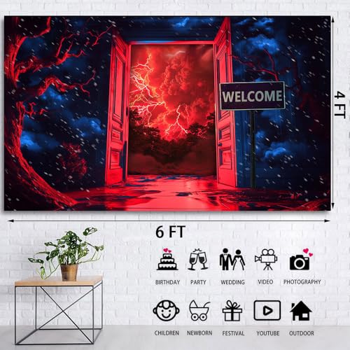 TOAOFY 6x4ft Horror Forest Background Welcome to The Other Side Backdrops Backdrop Reversing World Gate Backdrop Kids Birt...