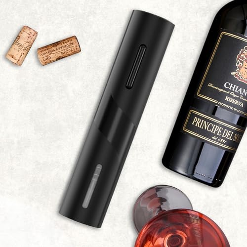 COKUNST Electric Wine Opener, Battery Operated Wine Bottle Openers with Foil Cutter, One-click Button Corkscrew Remover fo...