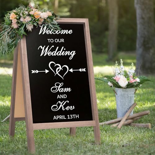 TEAKMAMA A Frame Chalkboard Sign, 40"x20" Extra Large Chalk Board Double-Sided Sidewalk Sign Sturdy Sandwich Menu Board fo...