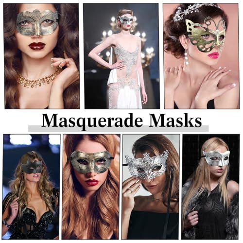 Chivao 120 Pcs Masquerade Masks for Women Men Couple Bulk Venetian Mask Vintage Antique Adult Face Halloween Costumes Party