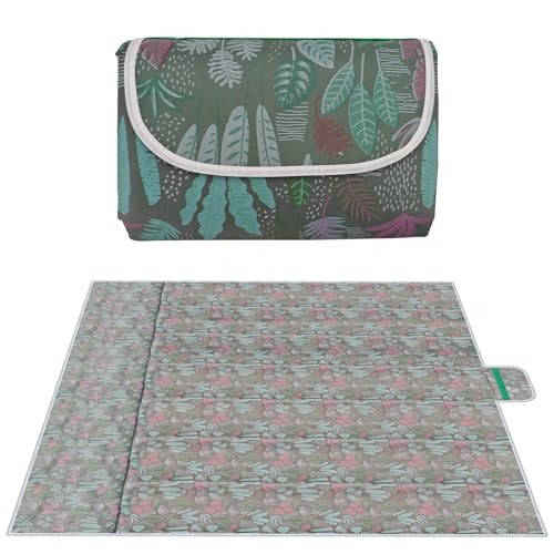 SNOMEL Outdoor Picnic Blanket Waterproof Foldable, 78.7'' x 78.7'' Large Park Beach Blanket, Fold Up Picnic Mat Sand Free ...
