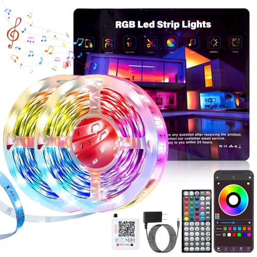 NBBUFF LED Lights for Bedroom 150FT, RGB LED Strip Lights Music Sync, DIY Color Changing LED Light Strip with Remote & App...