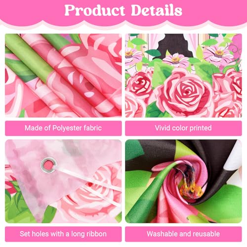Bafeil Princess Birthday Party Decorations Supplies - Castle Door Porch Banner Backdrop and Pink Foil Fringe Curtains for ...
