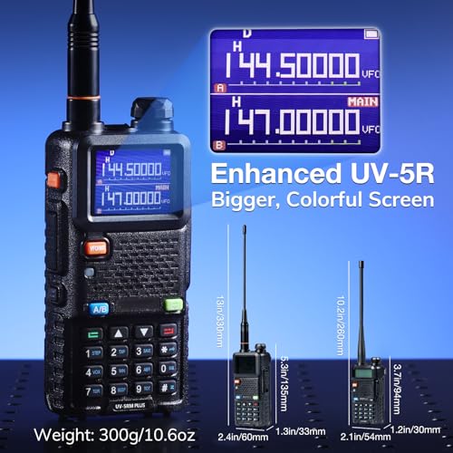 BAOFENG UV-5RM Plus 10W Dual Band Ham Radio Handheld, NOAA FM Airband Receiver, Long Range Two Way Radio with 8" & 15" AN...