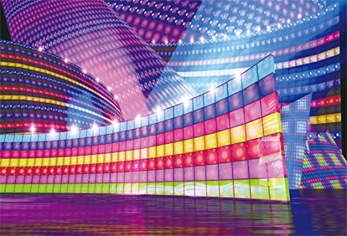 Leyiyi 7x5ft Hall Lights Backdrop Night Club Neon Light Abstract Hall Rock Music Banquet Steam Punk America Fiesta Photo B...