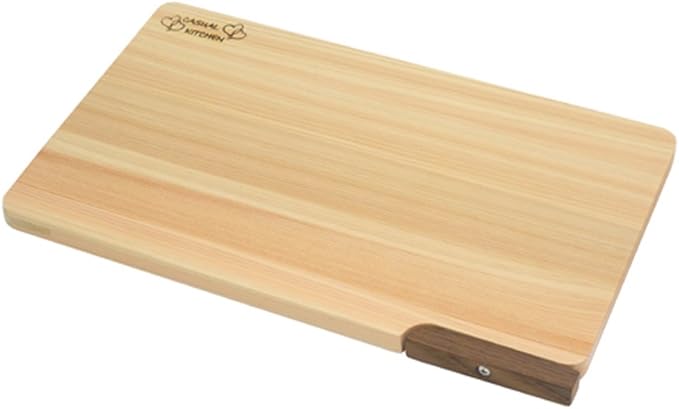 Daiwa Sangyo Cutting Board with Stand, Dishwasher Safe, Wood, Cypress, Lightweight, Made in Japan, Mildew Resistant, 11.8 ...