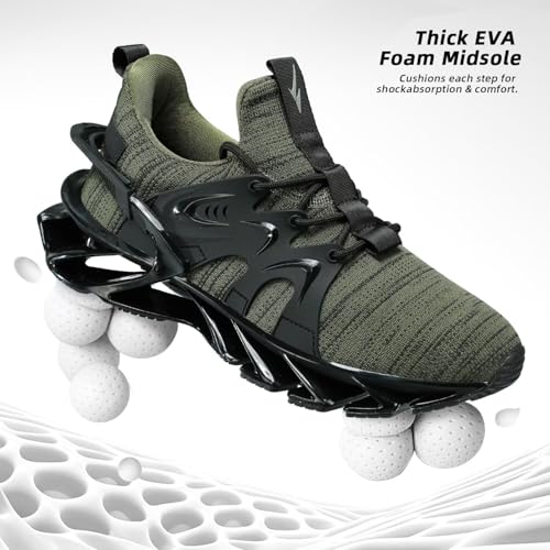 Men's Trail Runners Fashion Sneakers Breathable Mesh Running Shoes Blade Non Slip Casual Athletic Walking Shoes