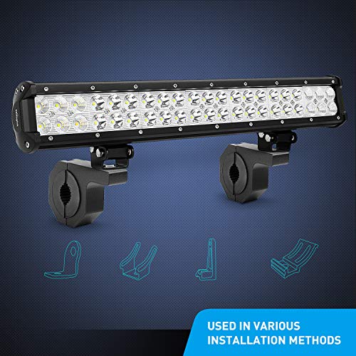 Nilight Horizontal Bar Clamp Mounting Bracket Kit for Off-Road LED Light Bar on Roof Rack Roll Cage Holder,2 Years Warrant...