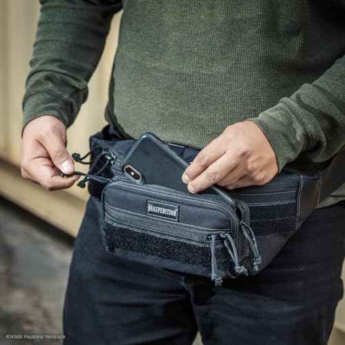 Maxpedition Keystone Versipack (14¡± x 6¡± x 6¡±) Tactical Crossbody Fanny Pack for Everyday Carry (Black) 0456B