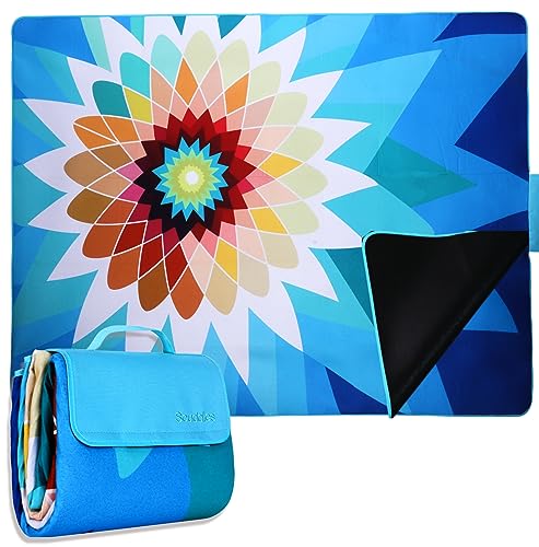 scuddles 60" x 80" Extra Large Outdoor Picnic Blanket – Waterproof, Foldable Travel Mat for Beach, Camping, Grass, Lawn, P...