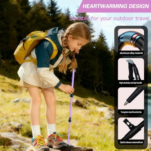 Yourjoy Hiking Trekking Poles, 2 Pack Anti Shock, Adjustable, Collapsible Hiking Poles for Trekking or Walking, Lightweigh...