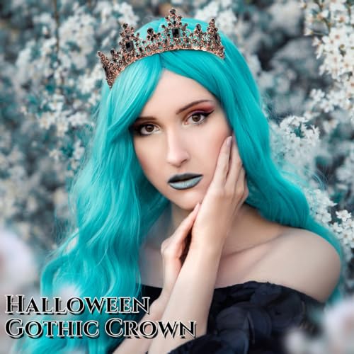 Didder Gothic Black Tiaras and Crowns for Women Princess Crown for Girls Halloween Medieval Renaissance Costume Party Acce...