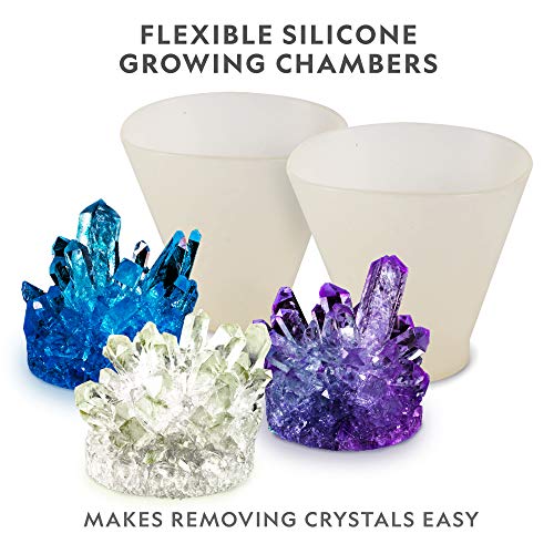 National Geographic Mega Crystal Growing Kit for Kids- Grow 6 Crystals with Light-Up Stand, Science Gifts for Kids 8-12, C...