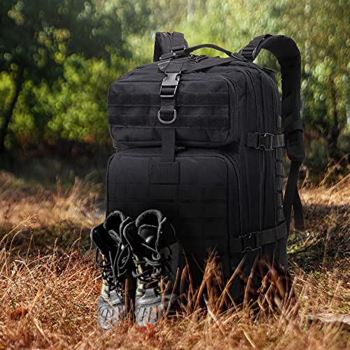 EMDMAK Military Tactical Backpack, 42L Large Military Pack Army 3 Day Assault Pack Molle Bag Rucksack