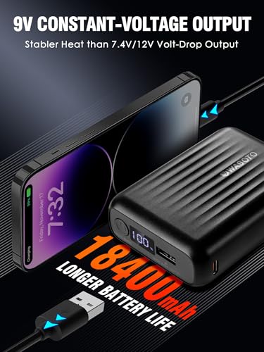 WASOTO Heated Jackets for Men with 9V 18400mAh Battery Pack Included Windproof Waterproof for Snowboarding