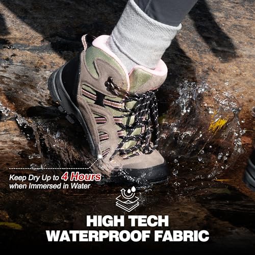 @ R CORD Womens Hiking Boots Waterproof Lightweight Hiking Boots Women Ankle Support Hiking Shoes Backpacking Boots Breath...