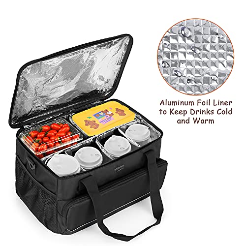 Trunab Reusable 8 Cups Drink Carrier for Delivery with Adjustable Dividers, Handle with Carrying Strap Tote Holder Insulat...