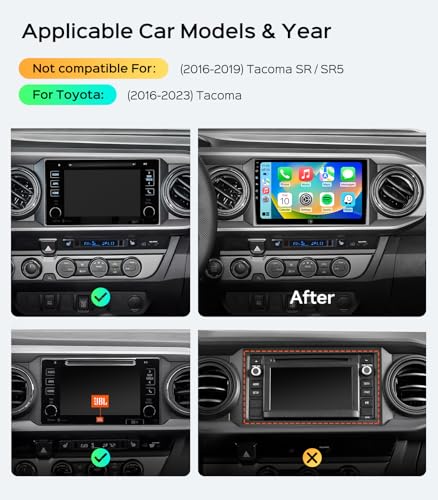 Car Radio for Toyota Tacoma 2016-2023 Stereo, Not Compatible with 2016-2019 Tacoma SR/SR5, 9" Touch Screen 2+64G Head Unit...