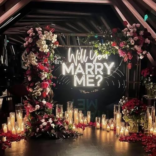 Large Will You Marry Me? Neon Sign Custom Wedding Neon Sign for Marriage Proposal Home Wall Decor Wedding Party w edding B...