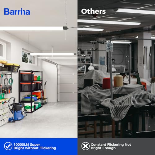 Barrina BS84 LED Shop Lights for Workshop 4FT, 84W, 10000LM, 5000K Linkable Light Fixture for Garage, Basement, Hanging or...