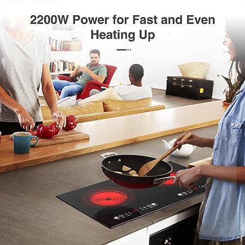 VBGK Single and Double Electric Cooktop, 110V Electric Stove Top with 9 Power Levels, Kids Lock & Timer,LED Touch Control,...