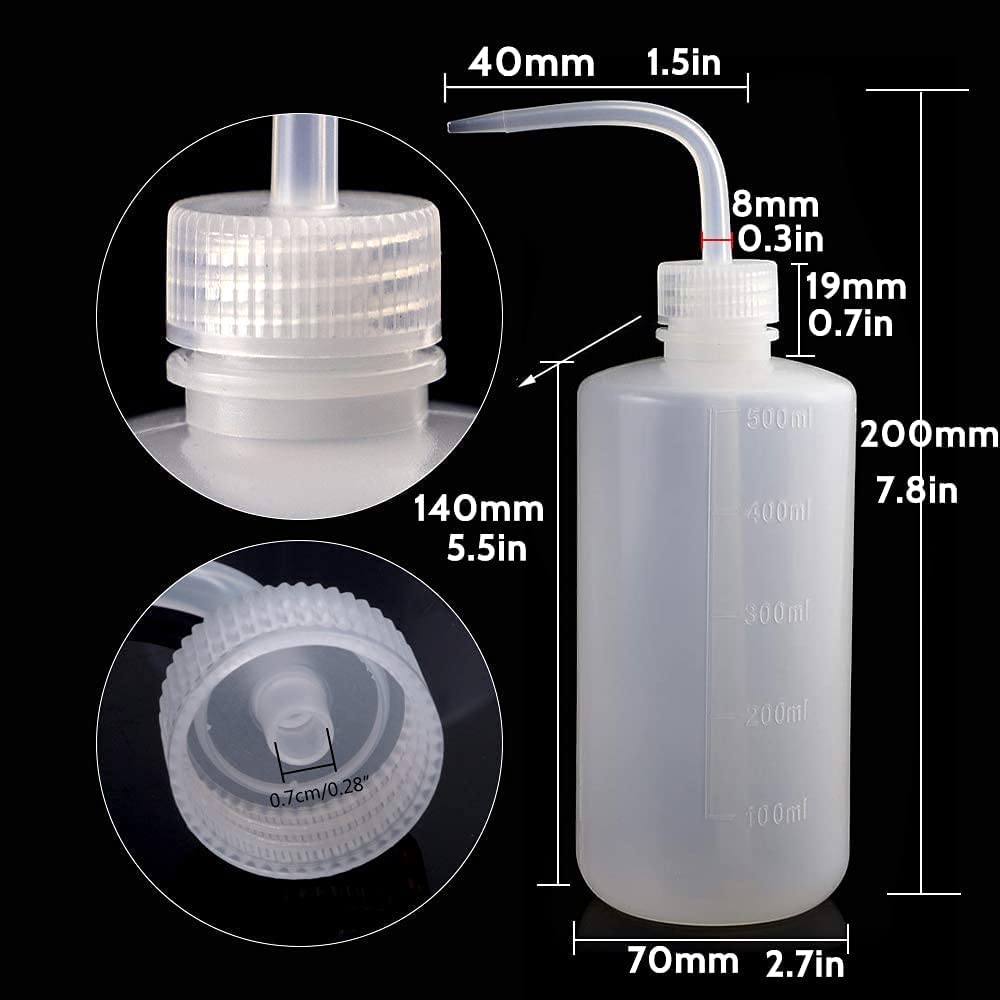 UPTATSUPPLY 3 PCS Tattoo Bottle Squeeze Wash Bottle Convenient Green Soap Supply Wash Tattoo Accessories (500ml)