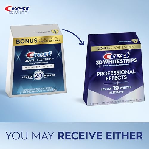 Crest 3D Whitestrips Professional Effects – Teeth Whitening Kit, 22 Treatments (20 + 2 Bonus), Each with 1 Upper/1Lower, 4...